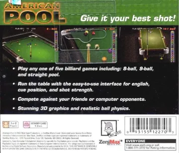 American Pool (US) box cover back